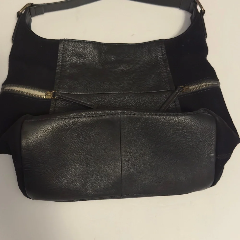 American‎ Company Elegant Black Large Leather Suede Hobo Bag